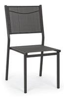 Set 6 Sedie da Giardino 46x57x88 cm in Alluminio e Textilene Hilde Antracite