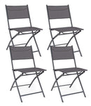 Set 4 Sedie da Giardino 46x58x80 cm in Acciaio e Textilene Martinez Antracite