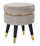 Tabouret Paris Ø35x40,5 cm en Métal Bois Éponge et Polyester Gris Noir et Doré