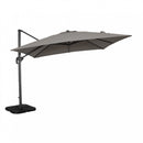 Ombrellone da Giardino Saturno Decentrato 3x3m in Alluminio Bianco Telo Grigio