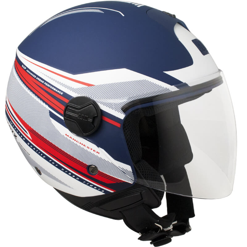 Casco Jet per Scooter Visiera Lunga CGM Manchester 107X Blu Opaco