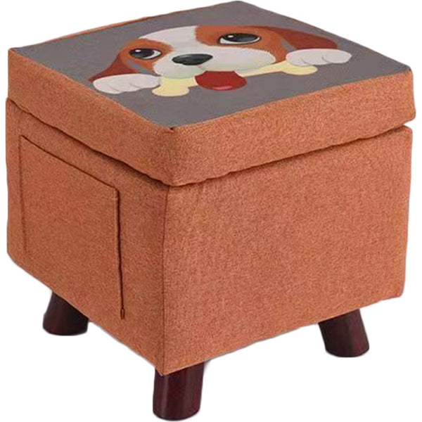 prezzo Pouf Contenitore Sgabello Multiuso in Tessuto Arancione