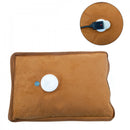Borsa Acqua Calda Elettrica Ricaricabile Scaldamani Cuore a Peluche Beige