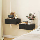 Set di 2 Comodini Sospesi Moderni 40x30x15 cm con Cassetto in Legno Nero      