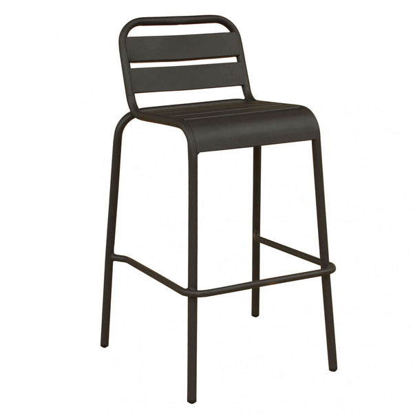 sconto Tabouret haut Vega 50x51x95 h cm en acier taupe