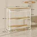 Carrello Portavivande a 4 Livelli 96,5x38x96,7 cm con Portabottiglie in Legno e Metallo Bianco  