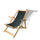Transat pliant réglable en bois de Marea et tissu acrylique noir