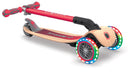 Monopattino 3 Ruote a LED Pieghevole 3 Altezze Max 50 Kg Globber Primo Foldable Wood Rosso