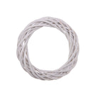 Set 6 Coroncine Bianche di Rattan Larghezza 25 cm