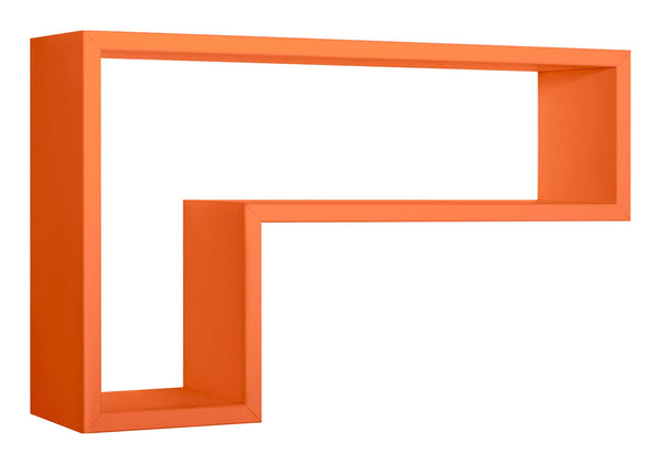 Mensola da Parete a Forma di L 61x37x15,5 cm in Fibra di Legno Lettera Arancio sconto