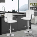 Set Sgabelli Cucina Seduta Pelle Imbottita Sgabello con Braccioli Casa Bar Bianco