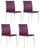 Lot de 4 chaises 41,5x44xH85 cm en simili cuir Minnie violet