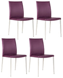 Set 4 Sedie 41,5x44xH85 cm in Similpelle Minnie Viola