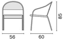 Sedia da Giardino in Alluminio Effetto Legno e Wicker Vorghini Grigio