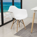 Set 4 Sedie di Design con Braccioli 62,5x44x80 cm Federica Bianche