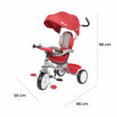Triciclo Passeggino per Bambini 86x50x98 cm con Parasole Colibrino Denim Rosso