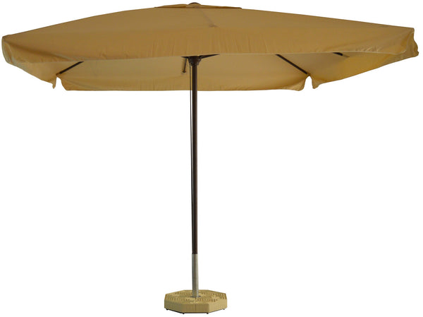 sconto Parasol de jardin Ø3 m Mât Ø48 mm en Aluminium Marron Satiné Toile Polyester Ecru
