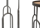 Tavolinetti New Mexico Coppia Ø40x60-35x53 cm in Ferro e MDF Marrone e Grigio
