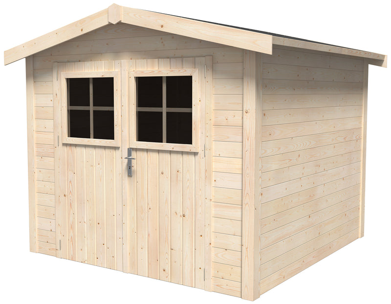 Casetta Box da Giardino per Attrezzi 2,63x2,50m Senza Pavimento in Legno Abete 19mm Mano-WS15-040