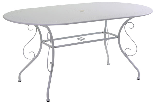 Table de jardin ovale en métal blanc ancien Adami prezzo
