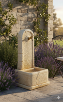 Fontana da Giardino Senza Rubinetto in Cemento Granulato di Marmo Perugia Nocciola