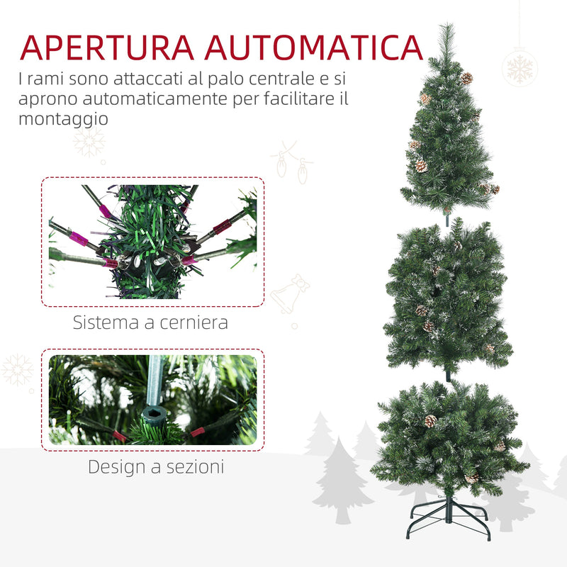 Albero di Natale Artificiale 180 cm 618 Rami con Pigne Verde