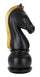 Cavallo da Scacchi 18,5x50x18,5 cm in Poliresina Nero/Oro