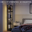 Lampada da Terra con 4 Ripiani 29x29x163 cm 3 Luminosità Regolabili e Interruttore a Pedale in MDF Nero   