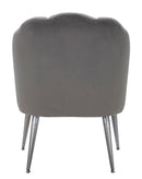 Poltrona Shell Grigia 65x69x84 cm in Legno Spugna Poliestere e Acciaio Grigio