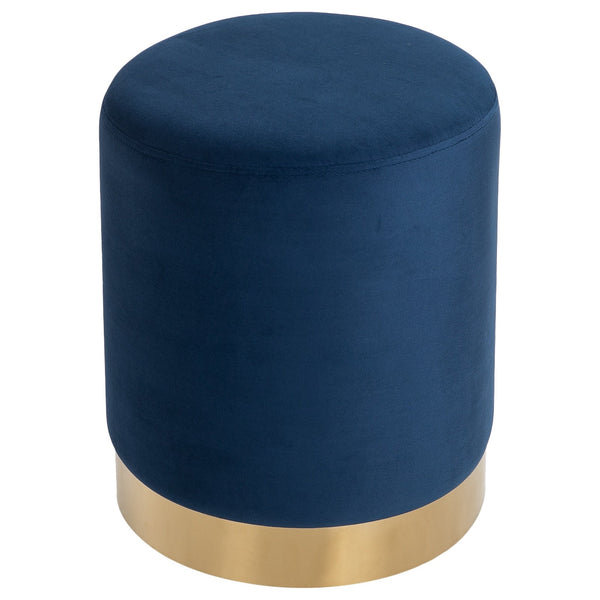 Pouf Repose-Pieds Ø36x42 cm en Velours Bleu et Doré sconto