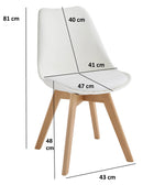 Set 4 Sedie 52x48,5x82 cm in Similpelle e Legno di Faggio Tommy Grigie