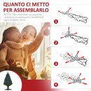 Albero di Natale Artificiale 90 cm 90 Rami con Luci LED e Fibre Ottiche Colorate Verde