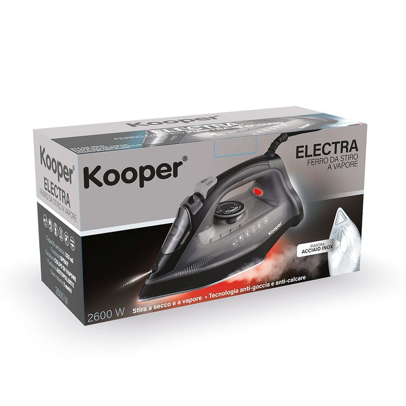 Ferro da Stiro 320ml 2600W Kooper Electra Grigio e Nero