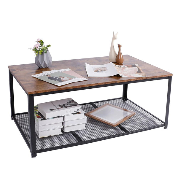 online Tavolino Divano Salotto Rettangolare Design Moderno Industriale Legno Metallo