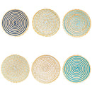 Set 6 Tovagliette Tonda in Rafia Ø39 cm Villa d'Este Home Tivoli Spiral