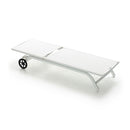 Lettino da Giardino Reclinabile in Alluminio e Textilene con Ruote Taddei Egeo Bianco