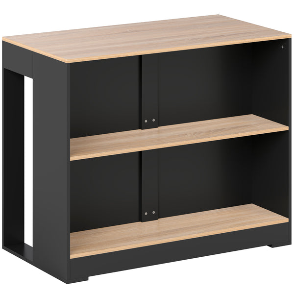 acquista Tavolo Bancone Bar 113x60x90 cm Isola da Cucina con 3 Ripiani per Soggiorno e Salotto in Truciolato Nero e Legno