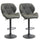 Lot de 2 Tabourets de Bar 51,5x57,5x93-114,5 cm en Simili Cuir Gris