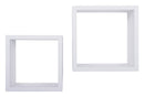 Set 2 Mensole Cubo da Parete Quadrato in Fibra di Legno Q-Bis Maxi Bianco