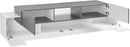 Mobile TV 4 Ante 220x40-45x51 cm New Coro Bianco Lucido e Acero Pereira