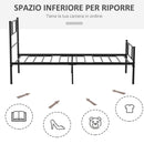 Struttura Letto Singolo 90x200 cm in Acciaio con Doghe Integrate Nero