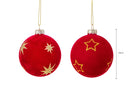 Set 6 Palline Decorative per Albero di Natale Velluto Ø8 cm 