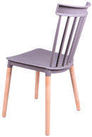 Sedia da Giardino in Polipropilene e Faggio Vandi Grigio Chiaro