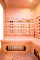 Sauna Finlandese ad Infrarossi 3/4 Posti 150x150 cm H190 in Legno di Abete Apollon 3C