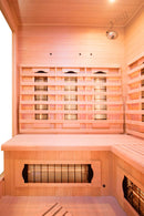 Sauna Finlandese ad Infrarossi 3/4 Posti 150x150 cm H190 in Legno di Abete Apollon 3C