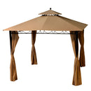 Gazebo da Giardino 3x4m in Acciaio Texas Marrone