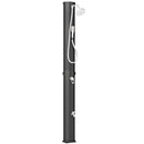 Doccia Solare 60L Doccia da Giardino da Esterno 21,8x18,2x227 cm con 2 Soffioni Riscaldata in ABS e Acciaio Inox Nero      