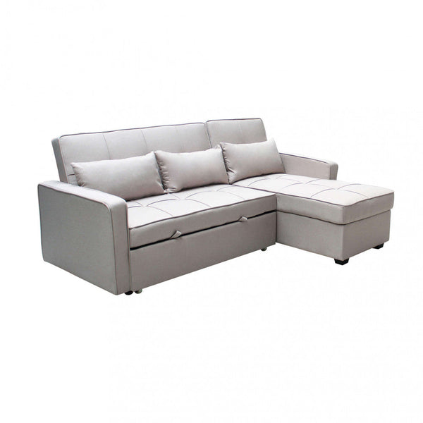 Canapé convertible Cedric 208x87/145x88 cm en tissu gris tourterelle acquista