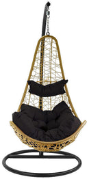 Amaca Dondolina da Giardino in Acciaio e Polyrattan Crema