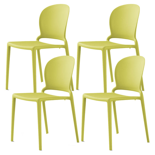 sconto Lot de 4 Chaises Empilables 83x48x55 cm en Polypropylène et Fibre de Verre Jasmin Jaune Citron